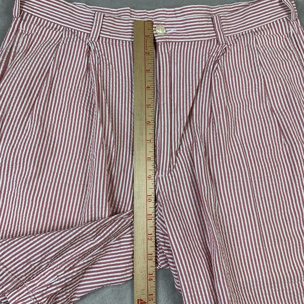 Jos A Banks Seersucker Shorts Mens 34* Red White Stripe Stays Cool Cotton Preppy - Picture 6 of 8